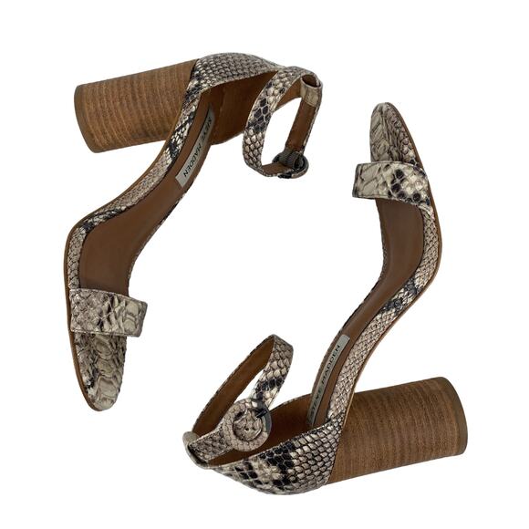 Women's STEVE MADDEN Size 6 Sara Faux Snakeskin Ankle Strap High Heel Sandals - Picture 6 of 13